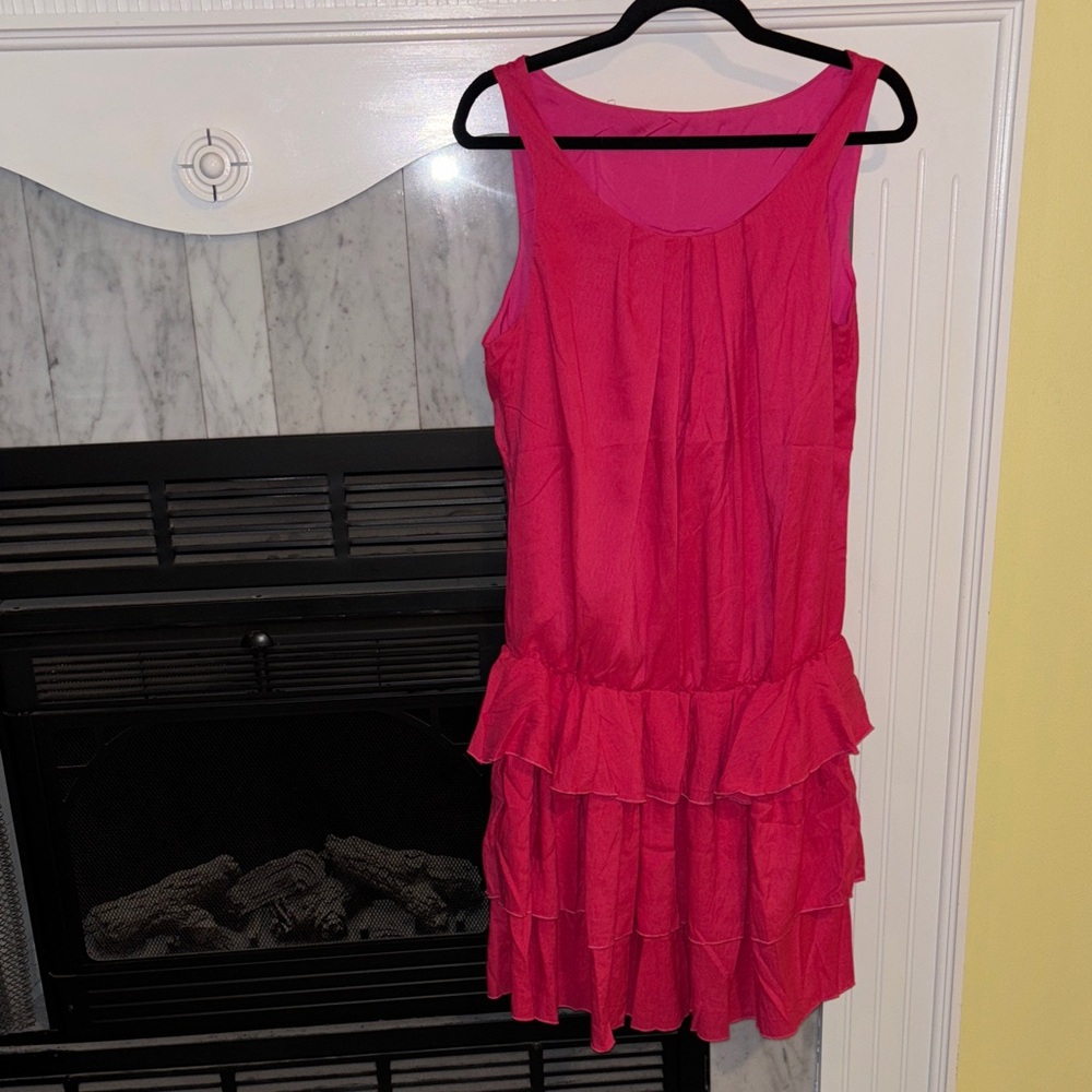 Chic Sleeveless Pink Ruffle Dress